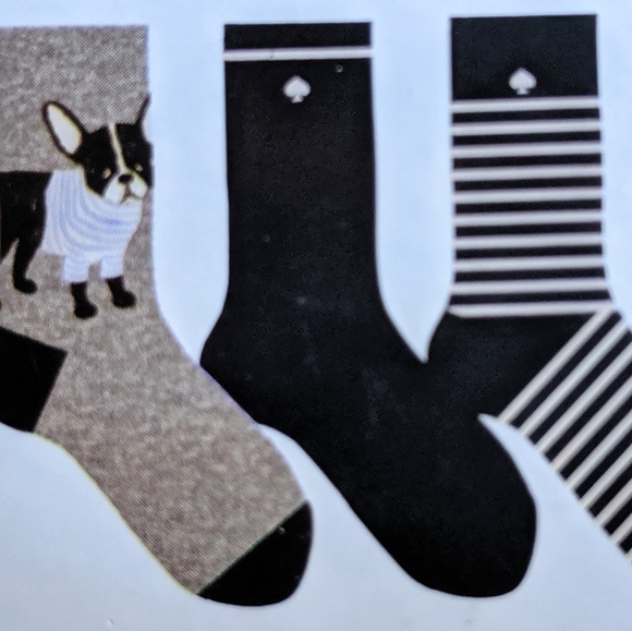 ♠️KATE SPADE NY♠️ Dog Crew Socks Set of 3 - Picture 2 of 3